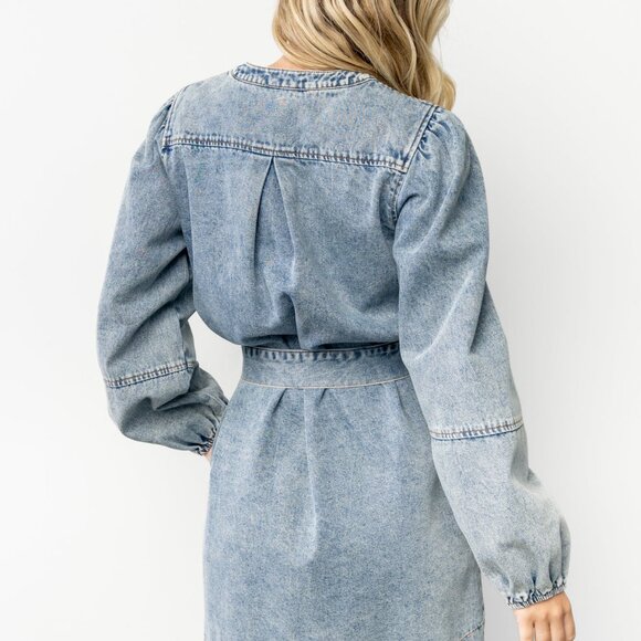 Baltic Born Tora Denim Dress | Light Wash Size S - Picture 4 of 5